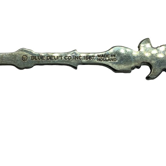 Vintage 1987 Blue Delft Collectible Spoon Eagle & "Land Of The Free" Inscription - Picture 6 of 7